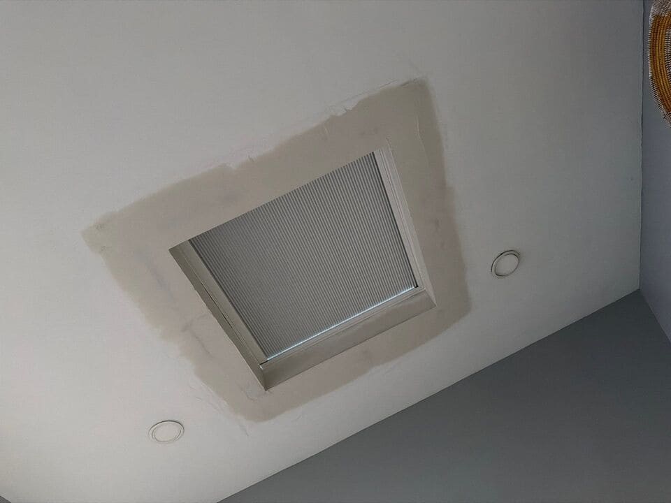 Skylight leak repair before and after