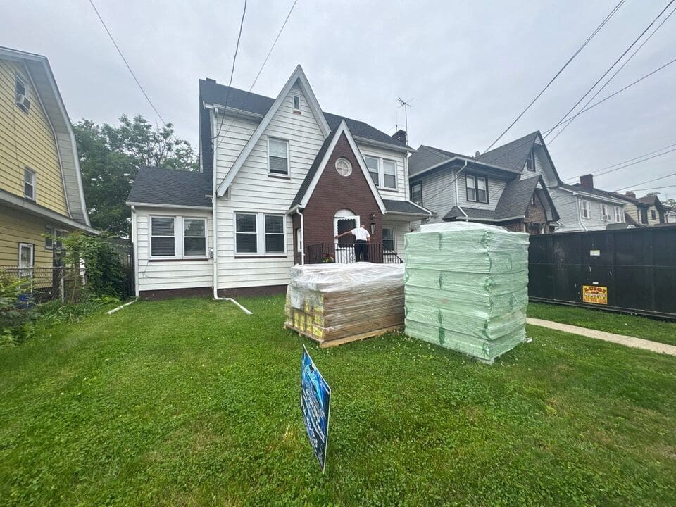 Siding installation on a home exterior