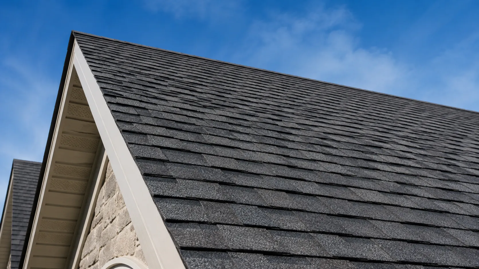 Close-up of quality asphalt shingle roofing work by a roofing contractor in NJ